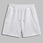Men's Retro Jacquard Round Neck Casual Solid Color Shorts