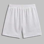 Men's Retro Jacquard Round Neck Casual Solid Color Shorts
