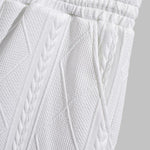 Men's Retro Jacquard Round Neck Casual Solid Color Shorts