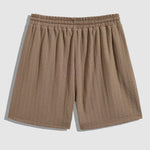 Men's retro jacquard solid color short-sleeved shirt casual shorts set