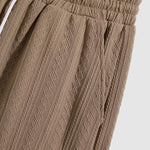 Men's retro jacquard solid color short-sleeved shirt casual shorts set