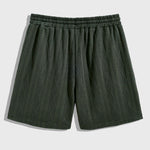 Men's retro texture elastic waist drawstring casual shorts