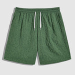 Men's floral texture solid color casual shorts