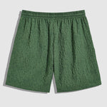 Men's floral texture solid color casual shorts