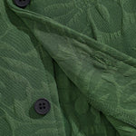 Men's retro textured Cuban collar solid color short-sleeved shirt