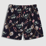 Men's Vintage Textured Floral Print Casual Shorts