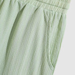 Men's striped textured round neck T-shirt Casual shorts set