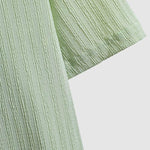 Men's striped textured round neck T-shirt Casual shorts set