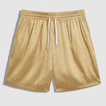 Men's satin texture solid color casual shorts
