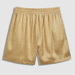 Men's Satin Cuban Collar Solid Color Shirt Casual Shorts Set