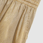 Men's Satin Cuban Collar Solid Color Shirt Casual Shorts Set
