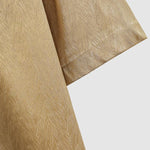 Men's Satin Cuban Collar Solid Color Shirt Casual Shorts Set