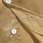 Men's Satin Texture Solid Color Casual Cuban Collar Shirt