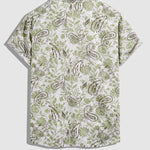 Men's Vintage Paisley Print Button Down Casual Short Sleeve Shirt
