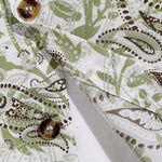 Men's Vintage Paisley Print Button Down Casual Short Sleeve Shirt