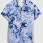 Men's gradient trendy  casual  short-sleeved shirt