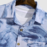 Men's gradient trendy  casual  short-sleeved shirt