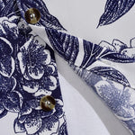 Men's Vintage Floral Breathable Casual Button-Down Short Sleeve Shirt