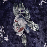 Men's Velvet Floral Pattern Button-Down Casual Short Sleeve Shirt