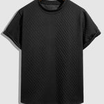 Men's geometric pattern round neck short sleeved T-shirt