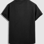 Men's geometric pattern round neck short sleeved T-shirt
