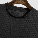 Men's geometric pattern round neck short sleeved T-shirt