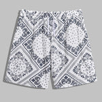 Men's Ethnic Paisley Print POLO Short Sleeve Shirt  Shorts Set