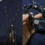 Vintage Cotton and Linen Braided Tie Necklace