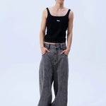 Square Neck Ribbed Slim Fit Tank Top