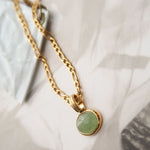 Buddha Stones Oval Turquoise Strength Titanium Steel Necklace Pendant