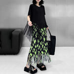 Heavy Tassel Round Neck Loose T-Shirt