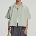 Boxy-fit Cotton Utility Short-sleeve Cotton Shirt