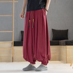 Loose Draped Ankle Tied Casual Harem Pants