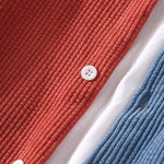 Men's Corduroy Colorblock Single Pocket Button-down Shirt