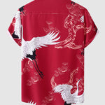 Men's Hawaiian Animal Print Beach Short Sleeve Resort Shirt