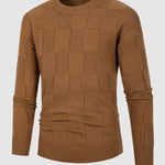 Men's Solid Color Block Pattern Round Neck Stand Collar Sweater