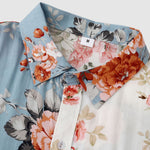 Men's Hawaiian Floral Patchwork Short Sleeve Shirt