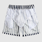Men's Drawstring Pockets Vertical Mixed Stripes Beach Shorts