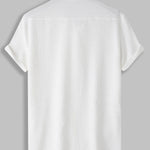 Men's Solid Color Marble Pattern Textured Casual Short Sleeve Shirt
