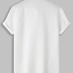 Men's irregular texture striped solid color casual short-sleeved shirt