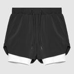 Men's Sports Fake Two-piece Double-layer Multi-pocket  Drying Sweat-wicking Breathable Causal Running Fitness Shorts