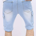Men  Flap Pocket Side Denim Shorts
