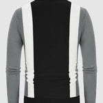 Men's vertical striped color-blocked business casual sweater