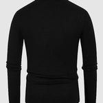 Men's Striped Jacquard Casual Business Lapel Half Button Sweater