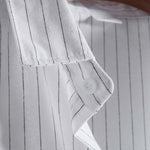 Men's Classic Striped Pocketless Button Casual Short Sleeve Shirt