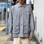 50D Seersucker Special Dyed Round Hem Shirt Jacket