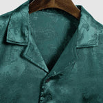 Men's Satin Paisley Casual Cuban Collar Short Sleeve Shirt