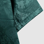 Men's Satin Paisley Casual Cuban Collar Short Sleeve Shirt