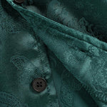 Men's Satin Paisley Pattern  Cuban Collar Shirt Casual Shorts Set