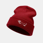 Cute Dachshund Dog Embroidered Knitted Hat